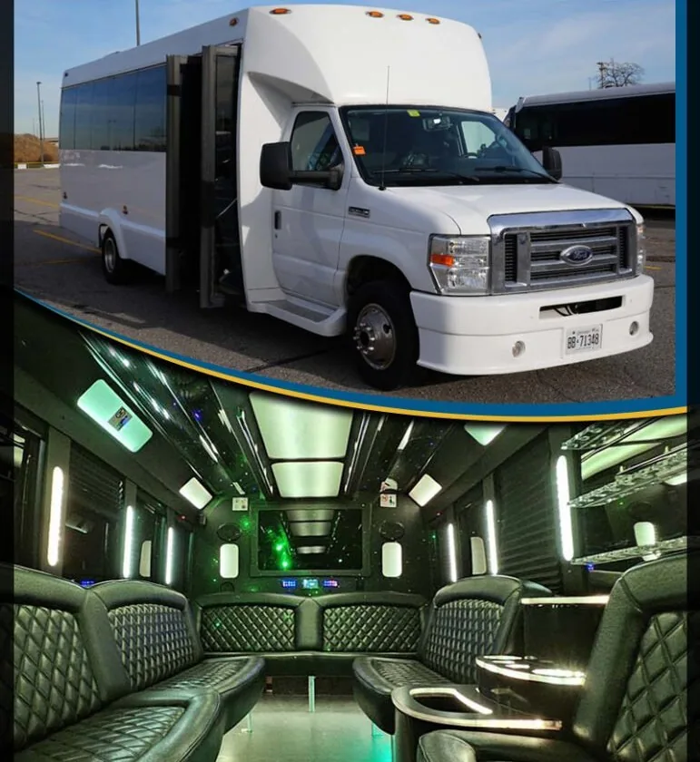 Luxury party bus serving Burlington