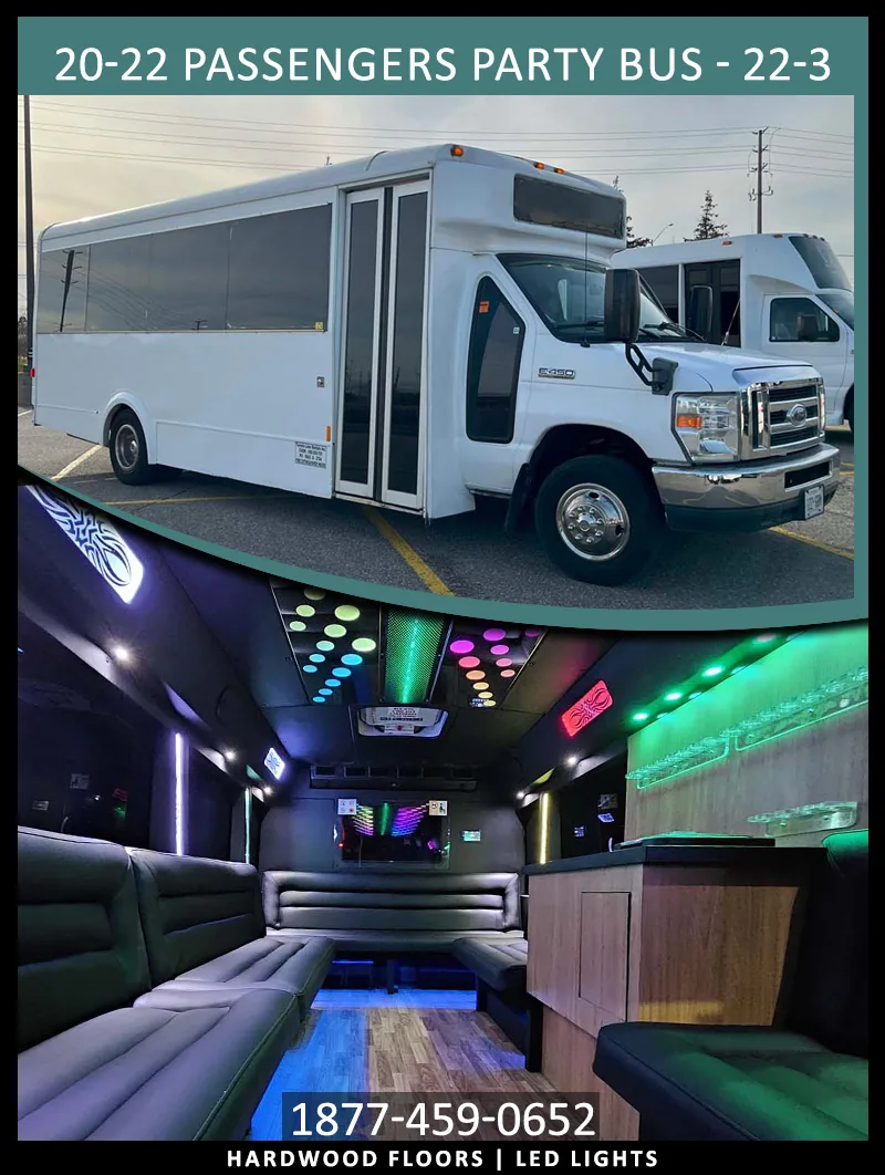 20–22 Passenger Party Bus II  in Toronto, 20–22 guests