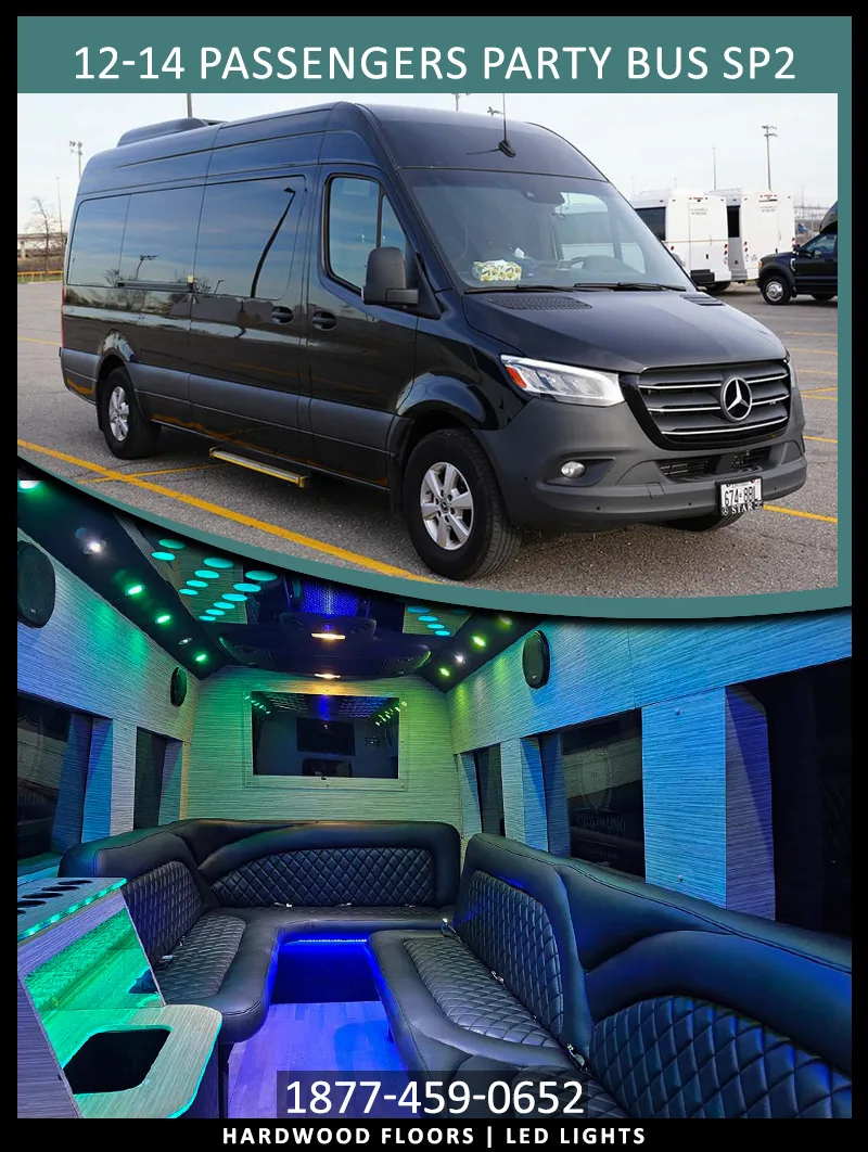 12–14 Passenger Sprinter Party Bus II  in Toronto, 12–14 guests